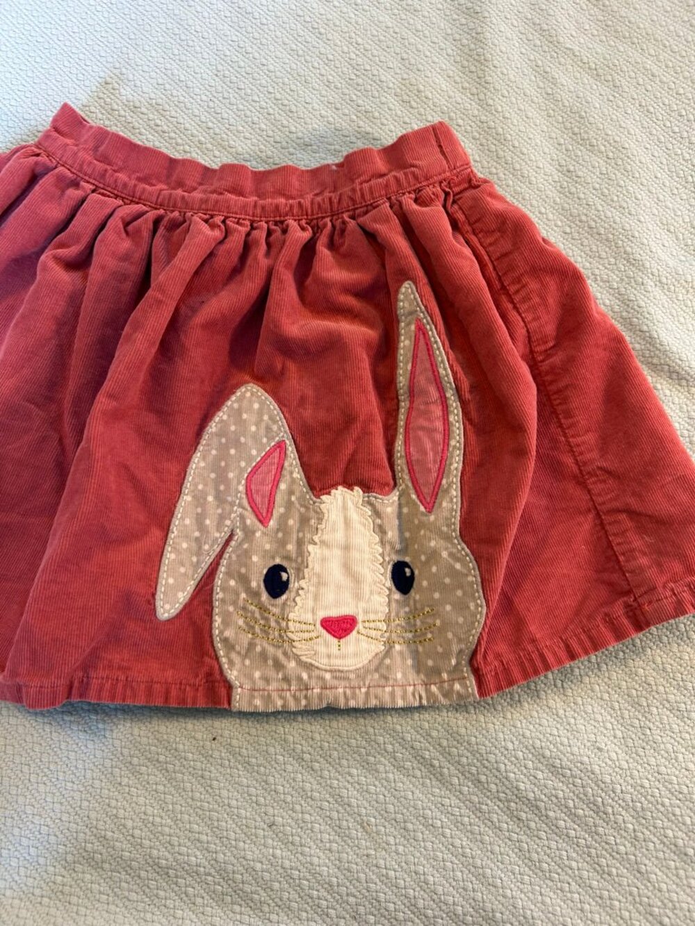 Mini Boden, corduroy bunny skirt, size 5-6